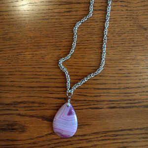 Handmade byzantine necklace with natural stone pendent